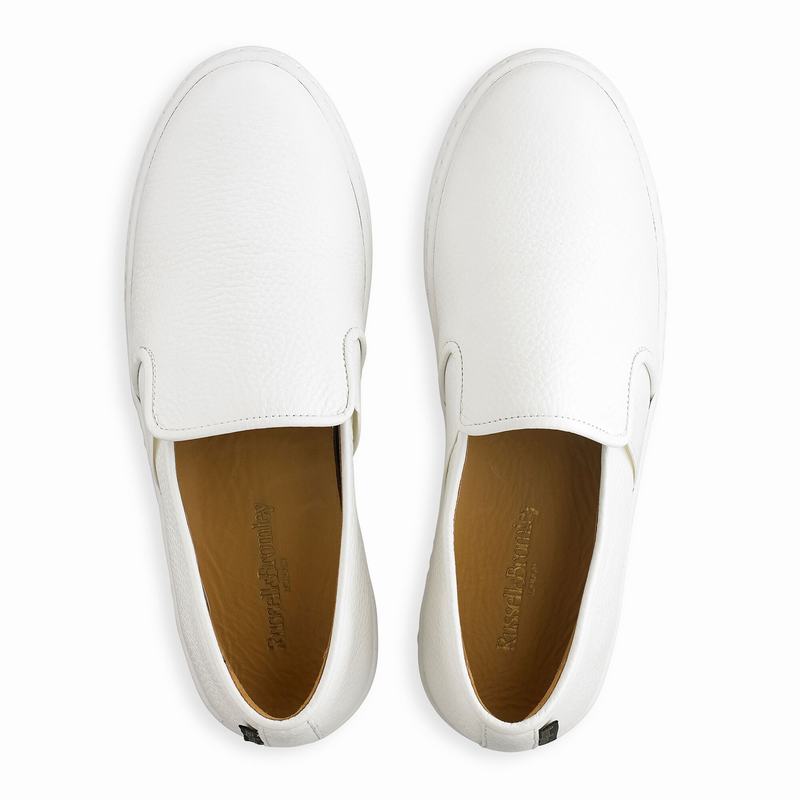 White Russell And Bromley Ball Park Women's Slip On Trainers | UEH21ZI