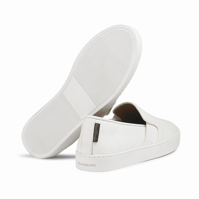 White Russell And Bromley Ball Park Women's Slip On Trainers | UEH21ZI