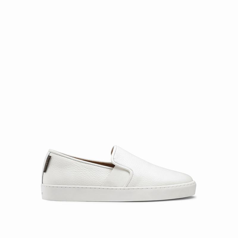 White Russell And Bromley Ball Park Women\'s Slip On Trainers | UEH21ZI