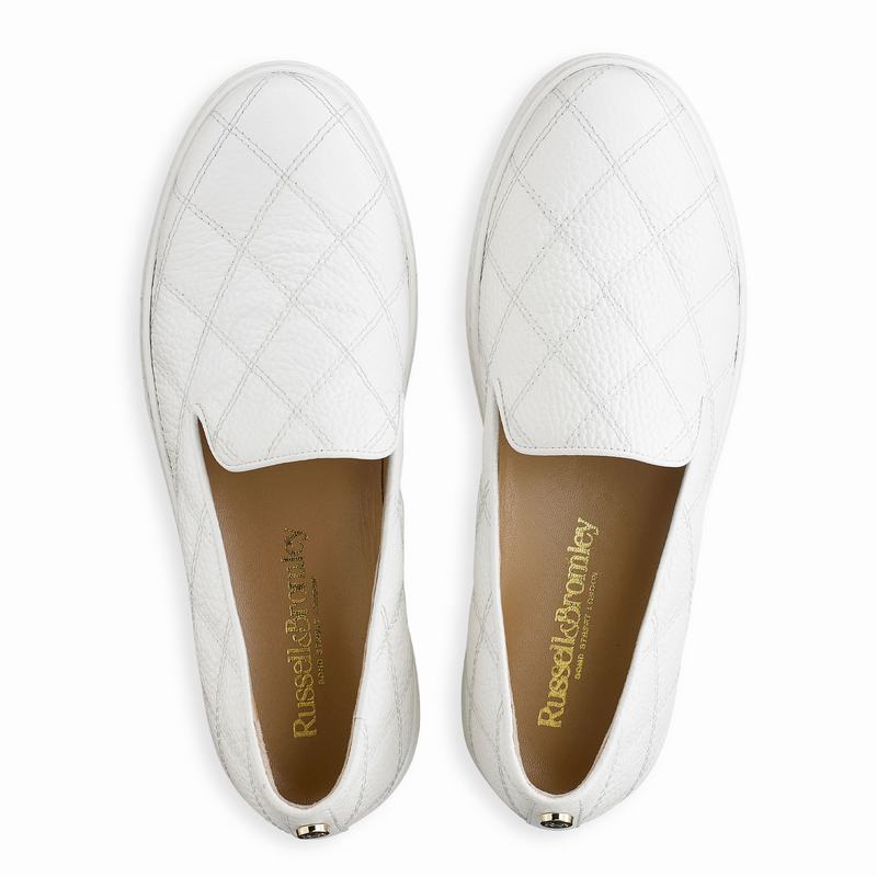 White Russell And Bromley Casaquilt Women's Slip On Trainers | MVN6526RL