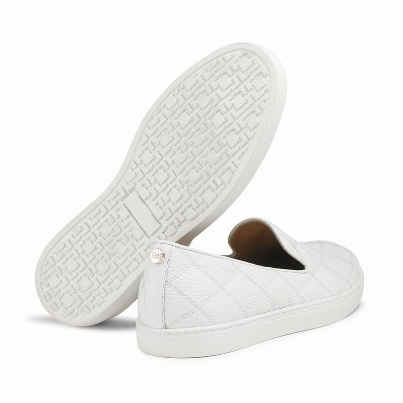 White Russell And Bromley Casaquilt Women's Slip On Trainers | MVN6526RL
