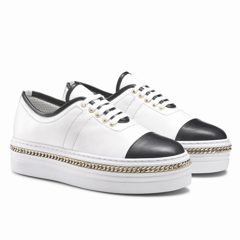White Russell And Bromley Chainline Women's Platform Sneakers | ASB368WE