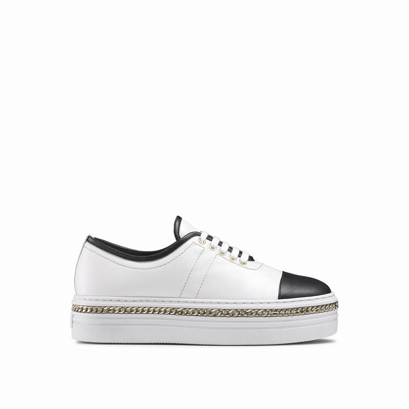 White Russell And Bromley Chainline Women\'s Platform Sneakers | ASB368WE