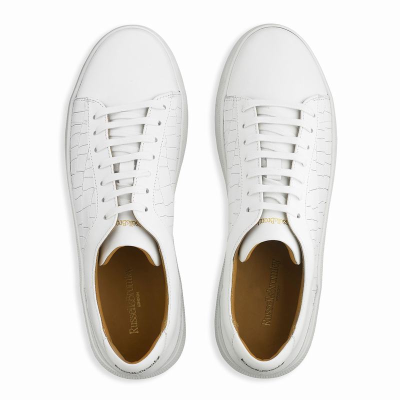 White Russell And Bromley Clear Run Men's Low Top Sneakers | SXV7162BA