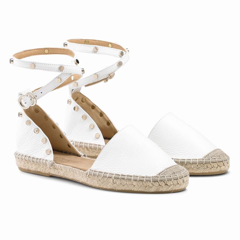 White Russell And Bromley Coin Wrap Women's Espadrilles | RKD206UW