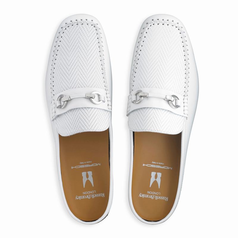 White Russell And Bromley Crossout Men's Slippers | MMX8786ZN