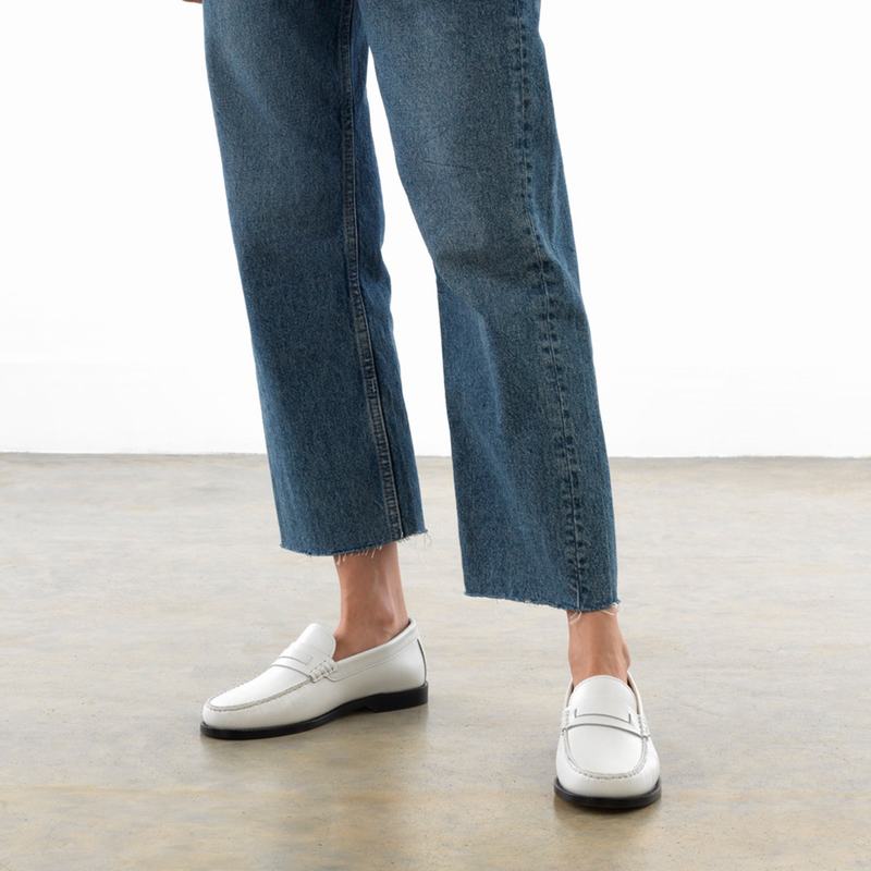 White Russell And Bromley Emily Women's Loafers | VKQ8839IL