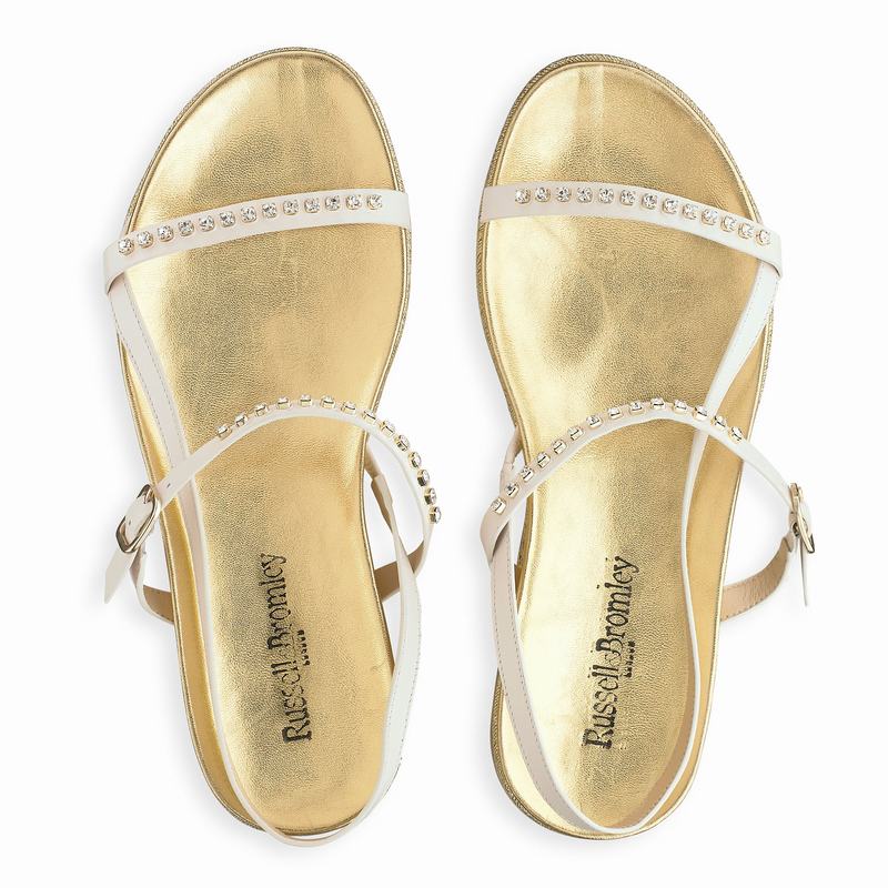 White Russell And Bromley Gemfest Women's Flat Sandals | TRS7951ZD