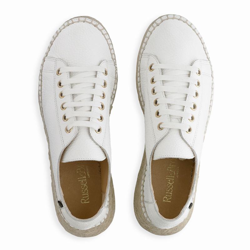 White Russell And Bromley Kick Back Women's Espadrilles | GED388PA