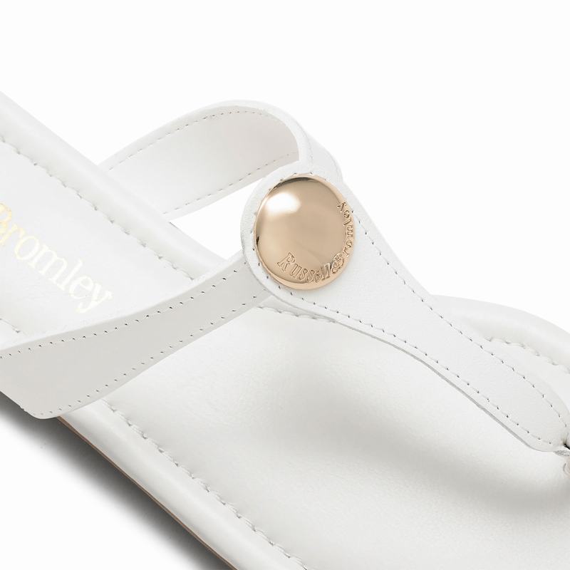White Russell And Bromley Lauretta Women's Flat Sandals | LRE5499KX