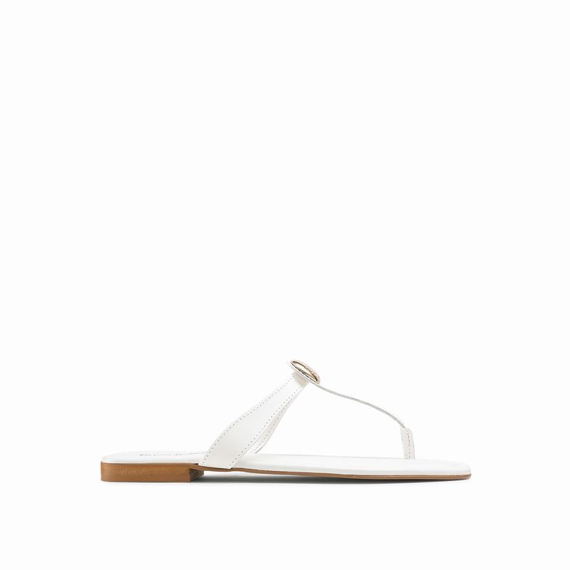 White Russell And Bromley Lauretta Women\'s Flat Sandals | LRE5499KX