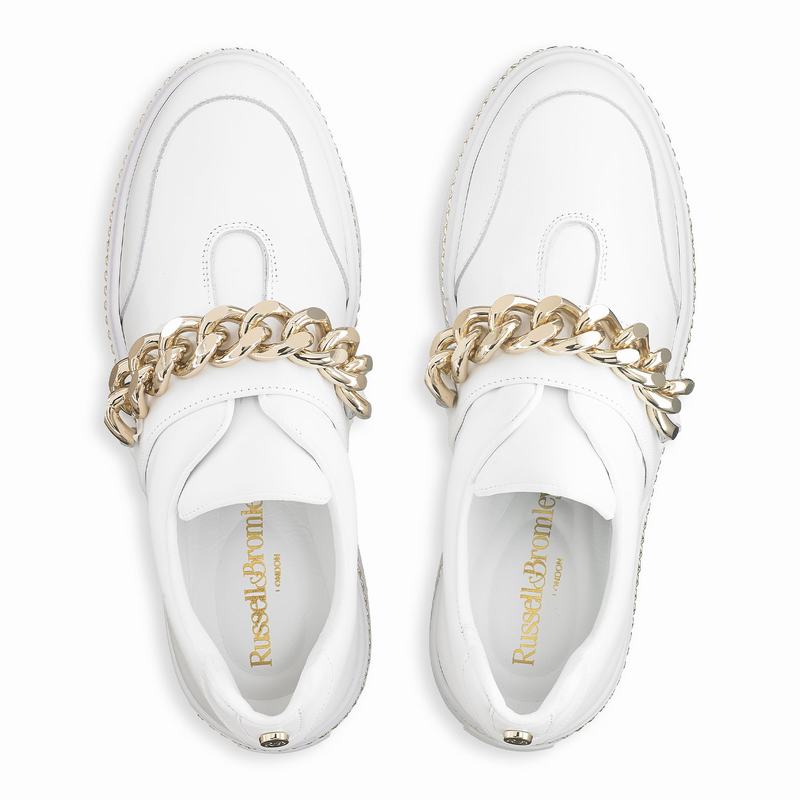White Russell And Bromley Lockchain Women's Platform Sneakers | DQL9591KF