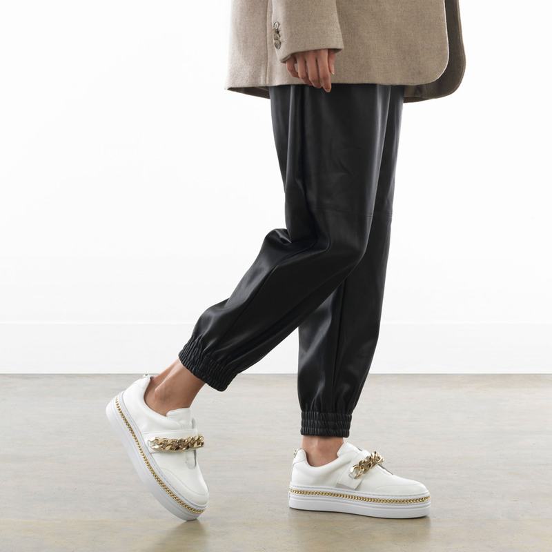 White Russell And Bromley Lockchain Women's Platform Sneakers | DQL9591KF