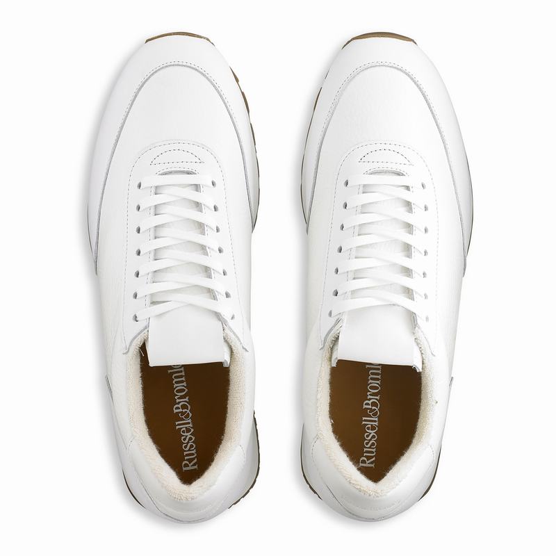 White Russell And Bromley Out Run Men's Low Top Sneakers | WZM428OC