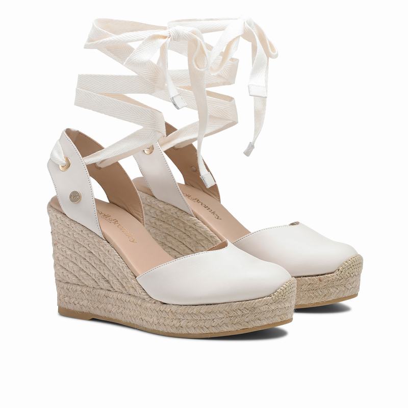 White Russell And Bromley Papadelle Women's Espadrilles | TJO5428EP