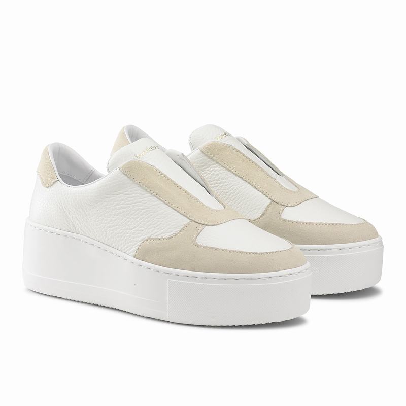 White Russell And Bromley Park Ave Women's Platform Sneakers | VOX2814JK