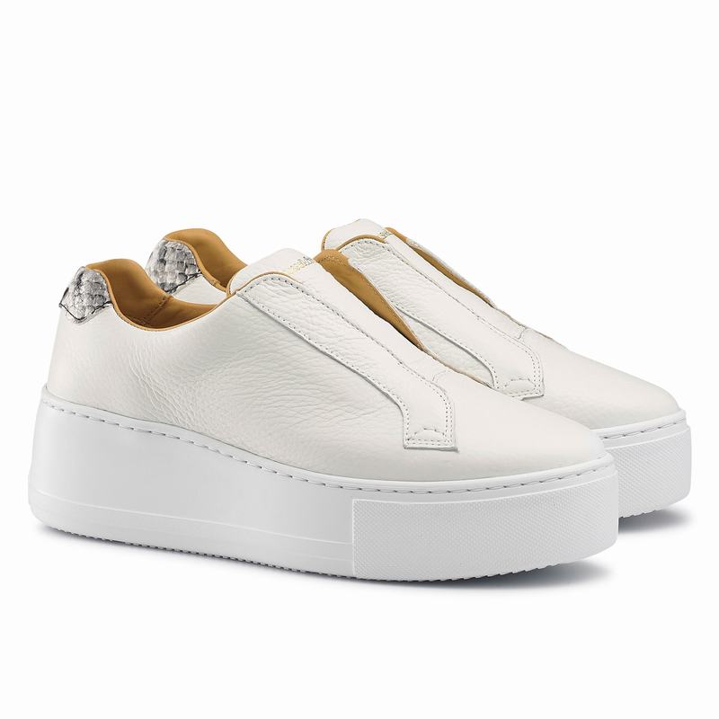 White Russell And Bromley Park Up Women's Platform Sneakers | YWI278HN