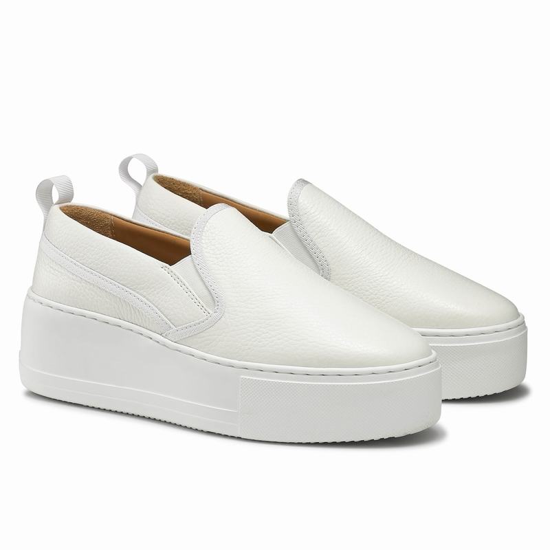 White Russell And Bromley Parkwalk Women's Platform Sneakers | NUP4114HK