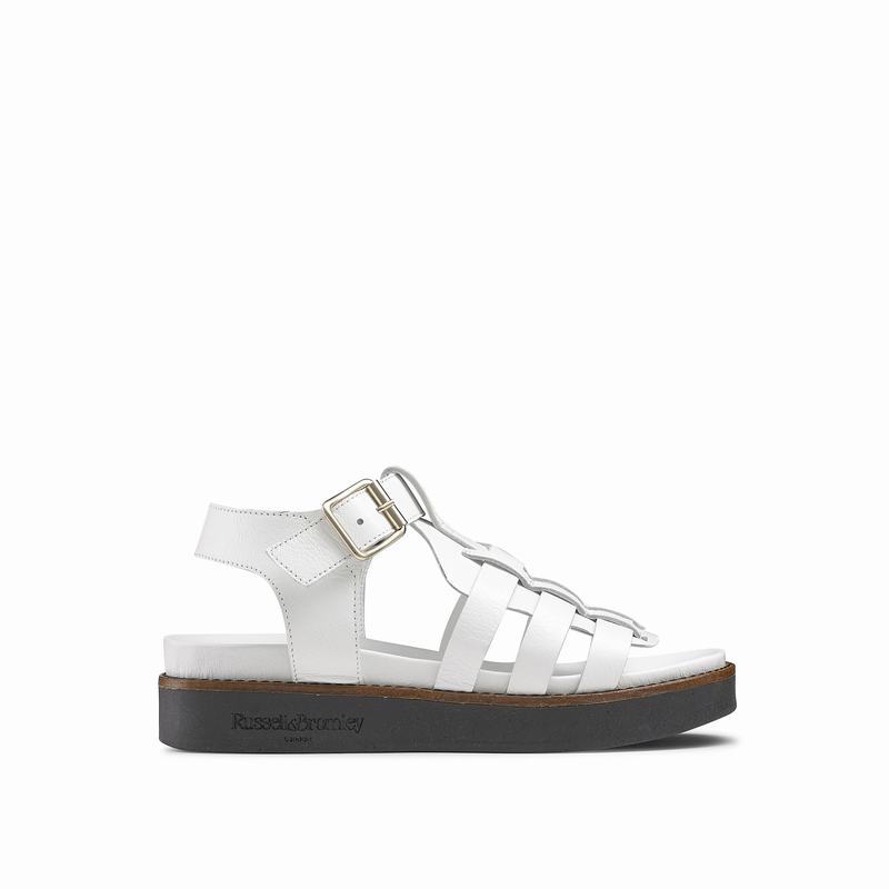 White Russell And Bromley Portland Women\'s Flat Sandals | SFB6226HO