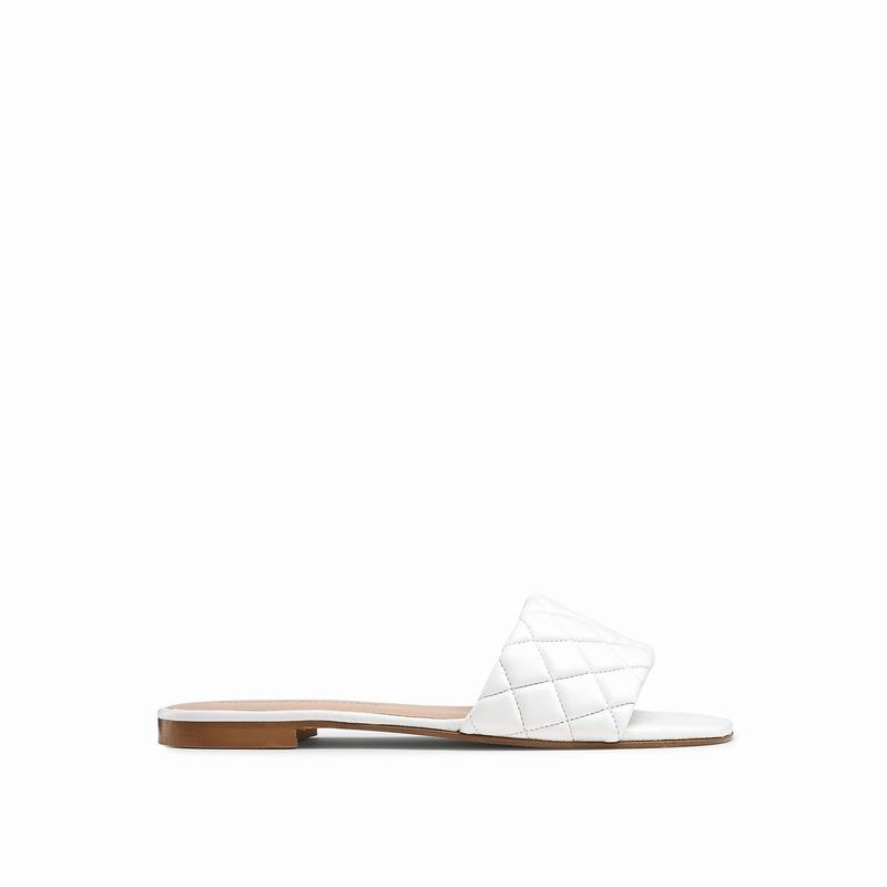 White Russell And Bromley Quiltmule Women\'s Mules | WYX9368RM