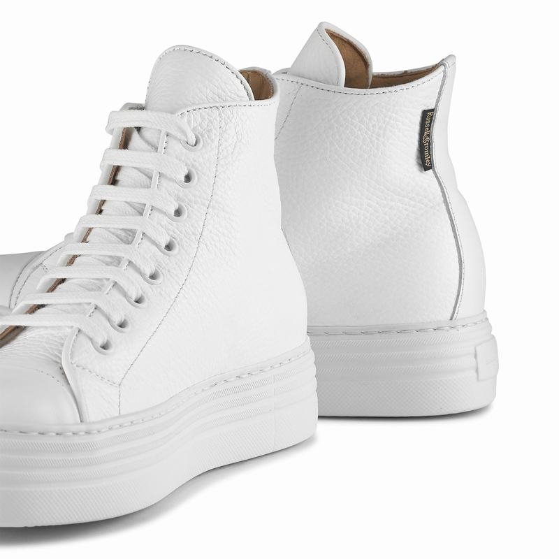 White Russell And Bromley Saturn Hi Women's High Top Sneakers | ILM666WT