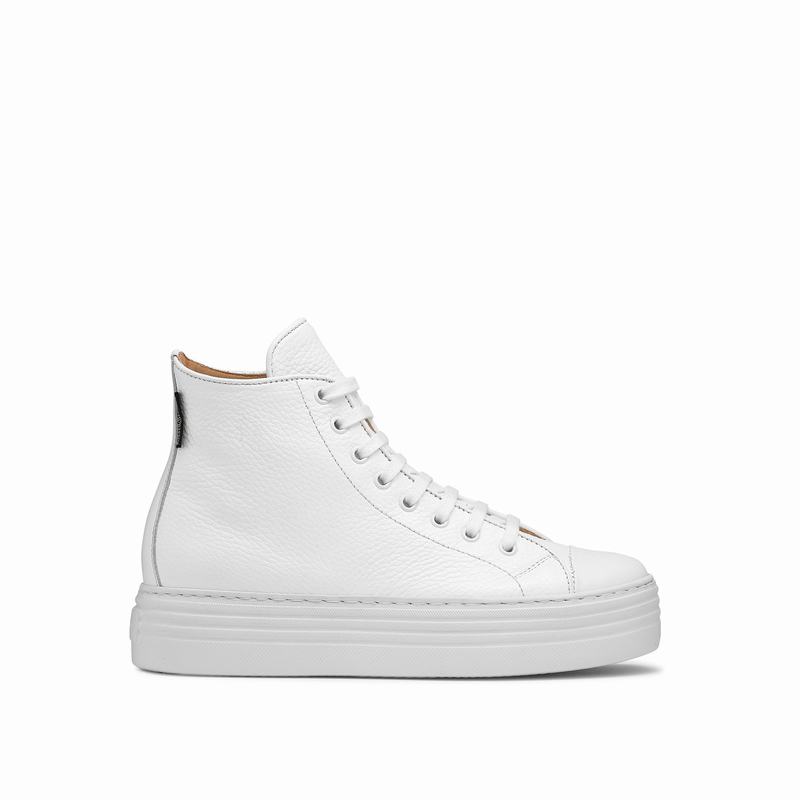 White Russell And Bromley Saturn Hi Women\'s High Top Sneakers | ILM666WT