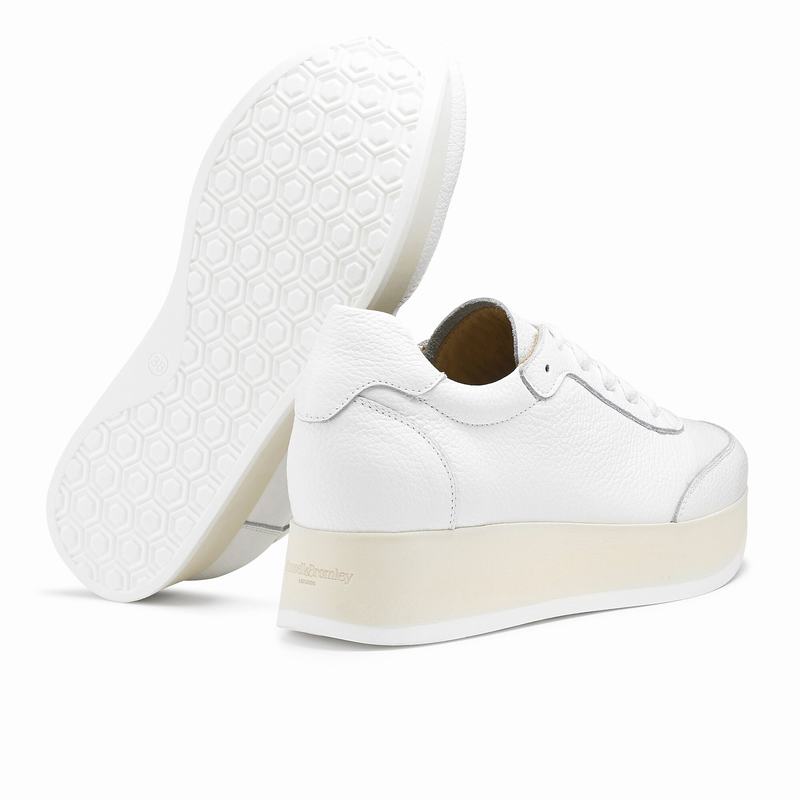 White Russell And Bromley Throwback Women's Platform Sneakers | BTQ9156HA