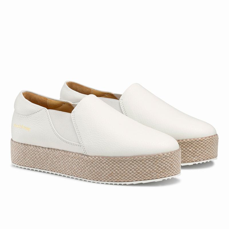 White Russell And Bromley Wrap Up Women's Platform Sneakers | XDM7096NK