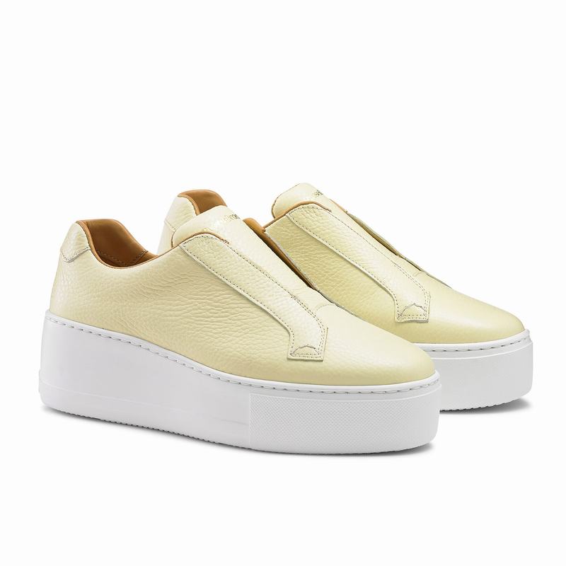 Yellow Russell And Bromley Park Up Women's Platform Sneakers | QUV6162GT