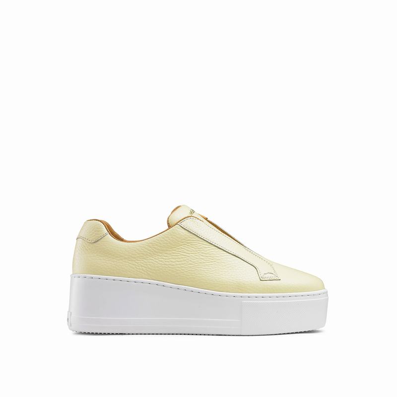 Yellow Russell And Bromley Park Up Women\'s Platform Sneakers | QUV6162GT
