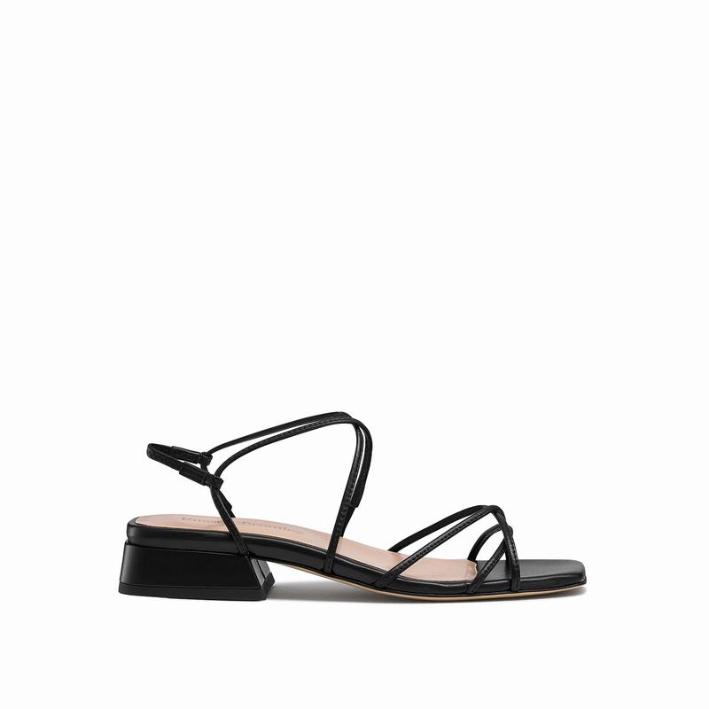 Black Russell And Bromley Airstrip Women's Flat Sandals | SZE4987UM