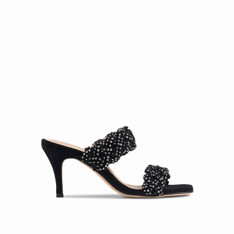 Black Russell And Bromley Be Jewel Women's Heeled Sandals | DIO6012ID