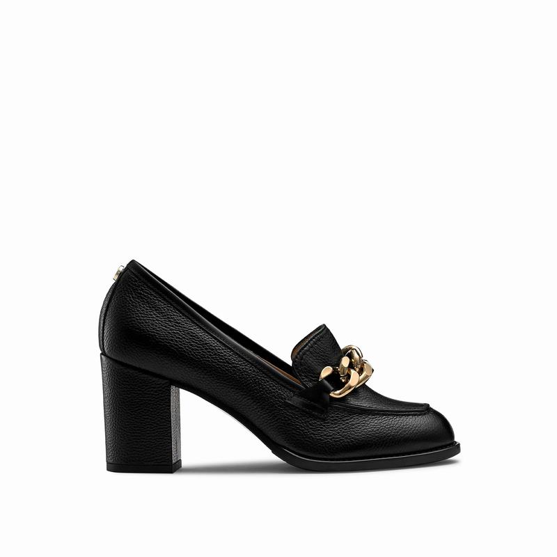 Black Russell And Bromley Blockchain Women's Loafers | LUV3966EQ