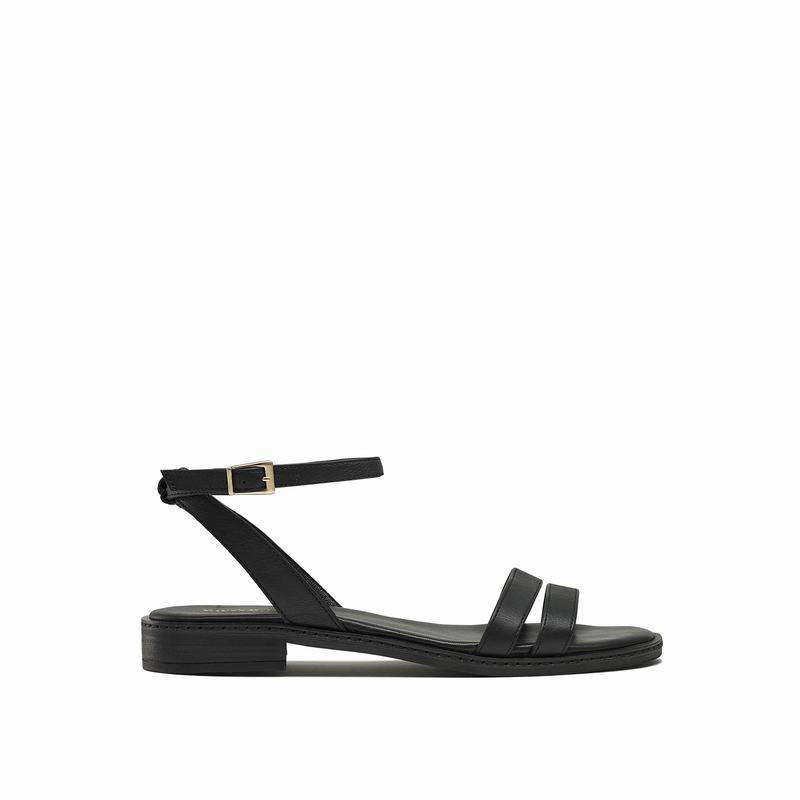 Black Russell And Bromley Brooklyn Women's Flat Sandals | UEE457FP