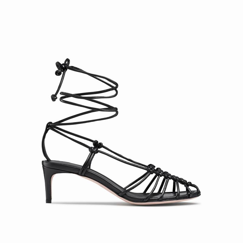 Black Russell And Bromley Connectmid Women's Heeled Sandals | GWA6781RO