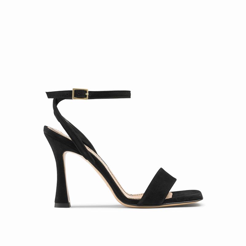 Black Russell And Bromley Cosmo Women's Heeled Sandals | UFM3762CZ