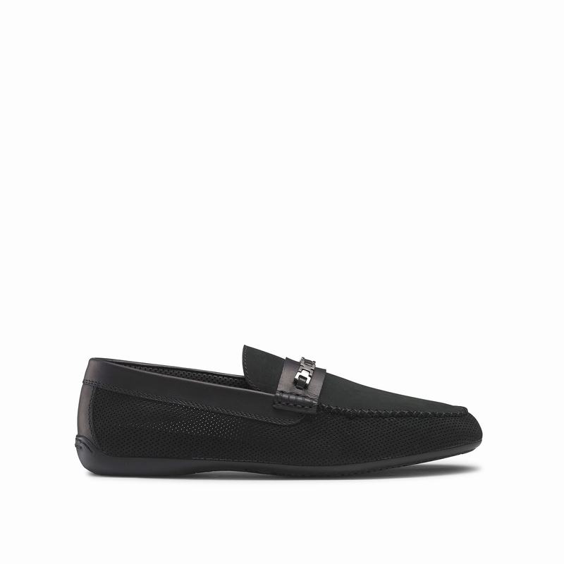 Black Russell And Bromley Crossover Men's Loafers | KUP9941TZ