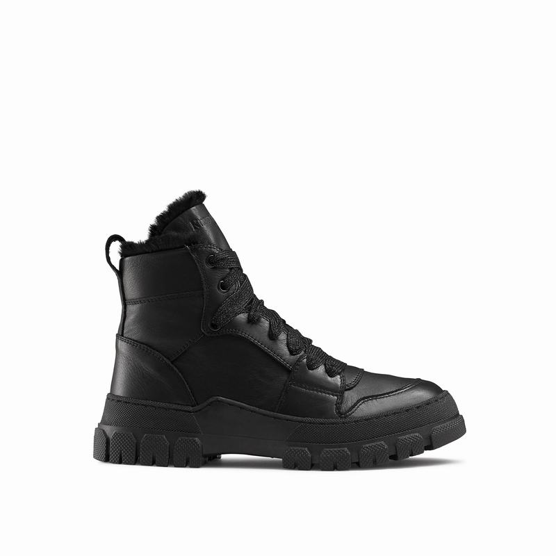 Black Russell And Bromley Glacier Women's Lace Up Boots | VLN9139FR