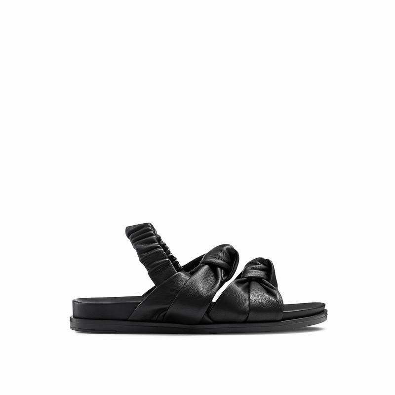 Black Russell And Bromley Knottie Women's Flat Sandals | IIL4366OJ