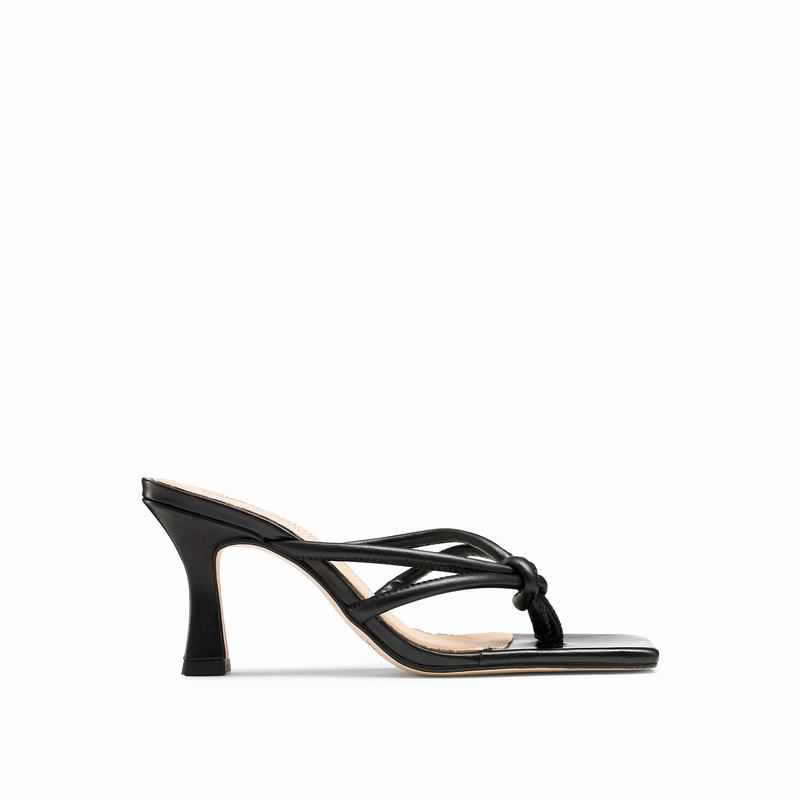 Black Russell And Bromley Margarita Women's Heeled Sandals | ZHR9039WS