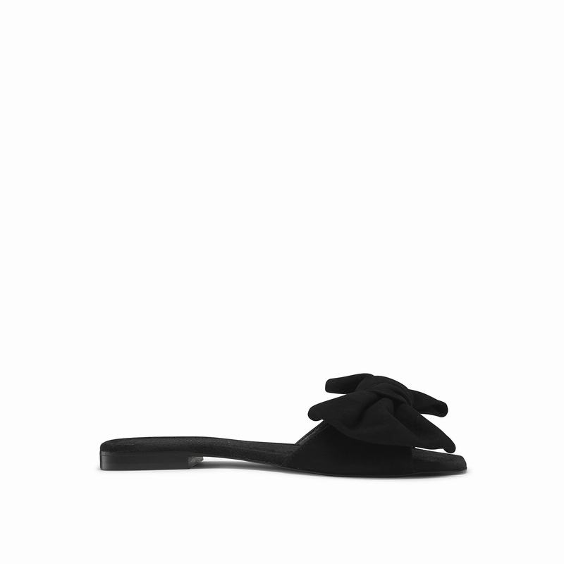 Black Russell And Bromley Minnie Women's Flat Sandals | QSN7742HS