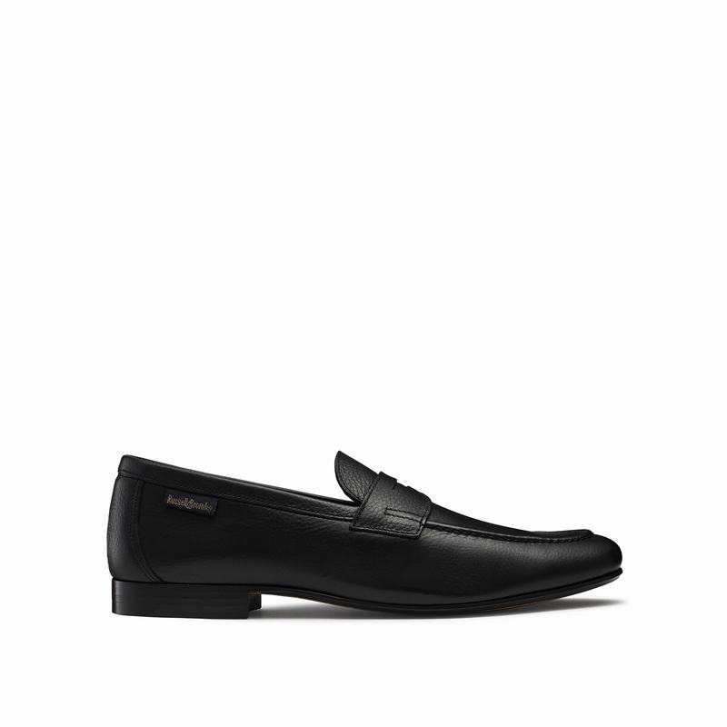 Black Russell And Bromley Outline Men's Loafers | CFA236HV