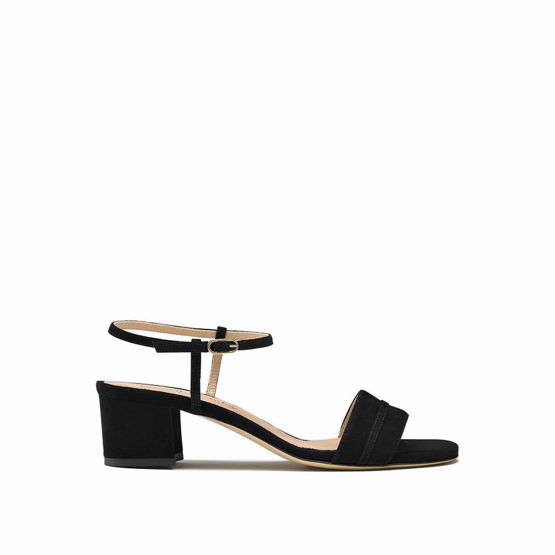 Black Russell And Bromley Superblock Women's Heeled Sandals | PLH655PP