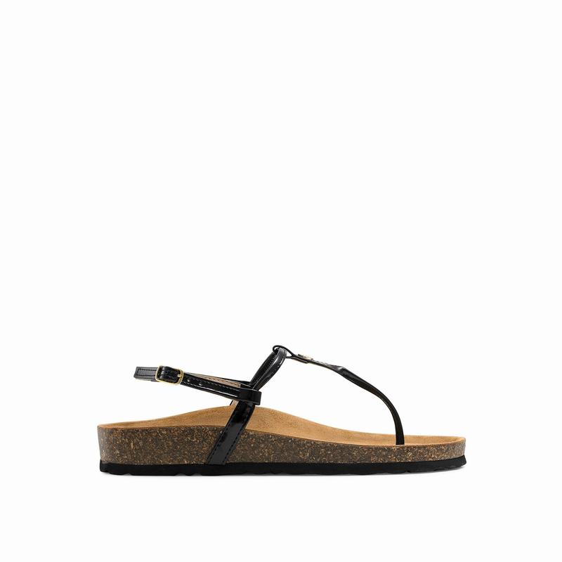 Black Russell And Bromley Teebird Women's Flat Sandals | BZR9131YC
