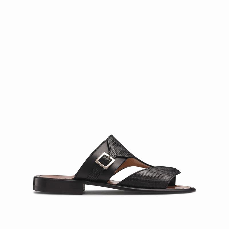 Black Russell And Bromley Valentia Men's Sandals | DOZ5761DK
