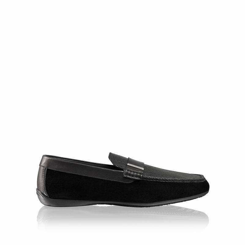 Black Russell And Bromley Yoga Men's Loafers | CYV4720HV