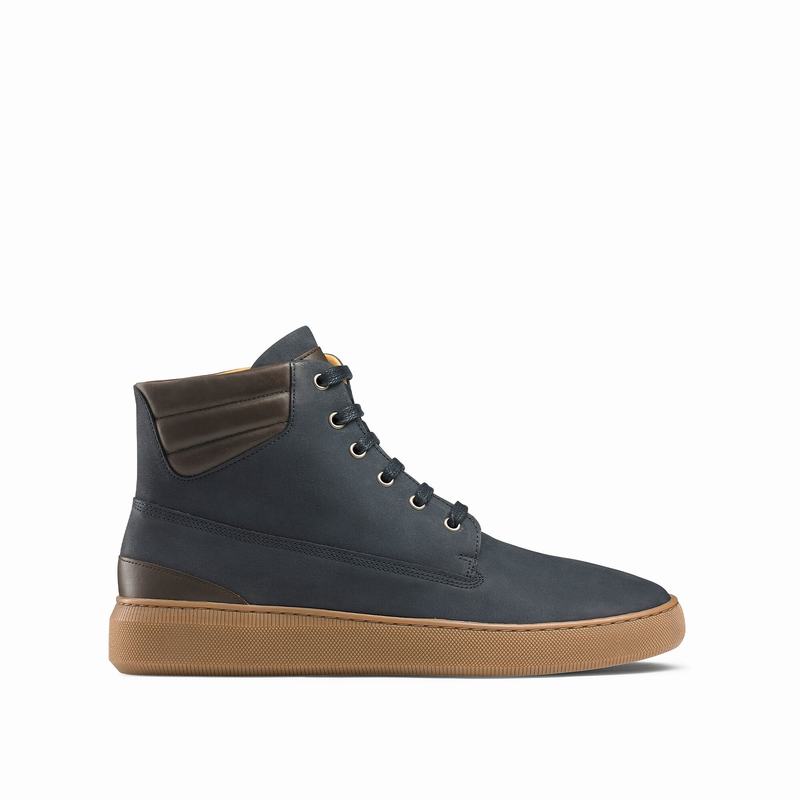 Blue Russell And Bromley Landmark Men's High Top Sneakers | VXB4412UF
