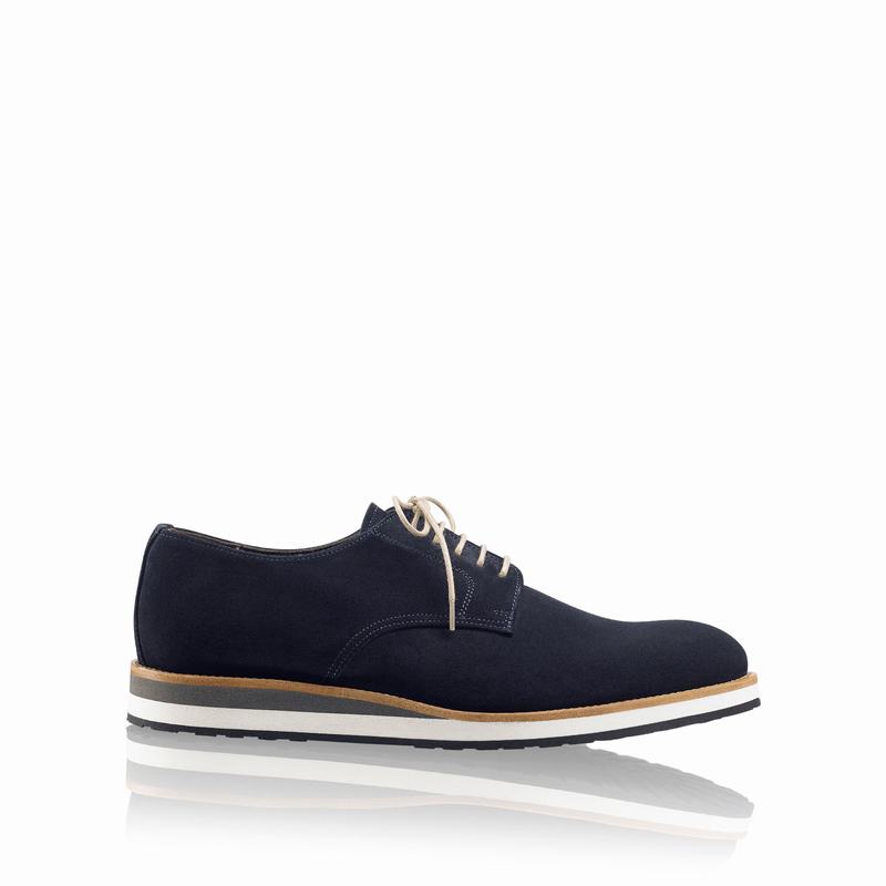 Blue Russell And Bromley Passport Men's Derby Shoes | WMK715ES