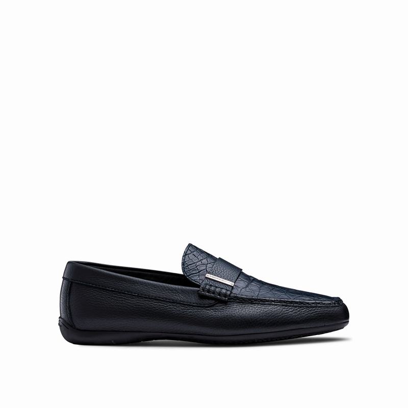Blue Russell And Bromley Yoga Men's Loafers | ZVM265VD