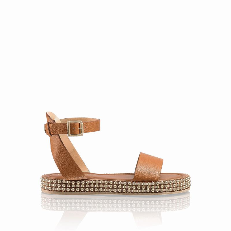 Brown Russell And Bromley Gold Coast Women's Wedge Sandals | PKK9340FG